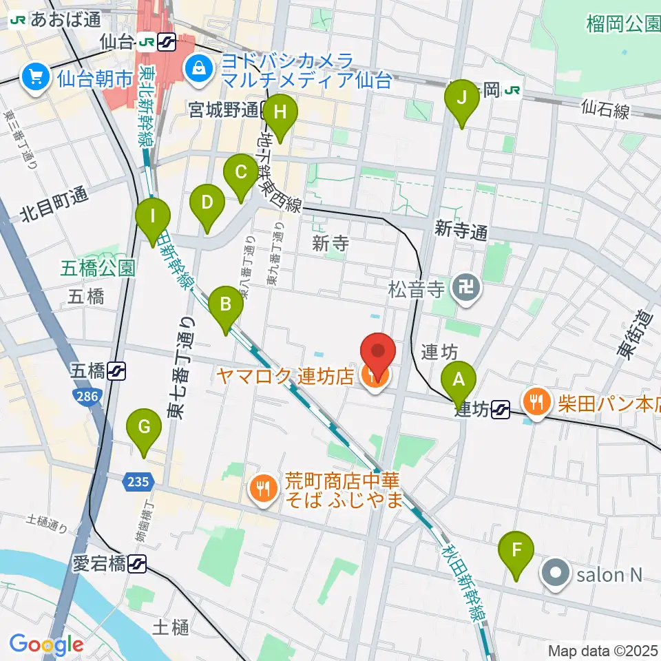 ハタケヤマ楽器周辺のホテル一覧地図