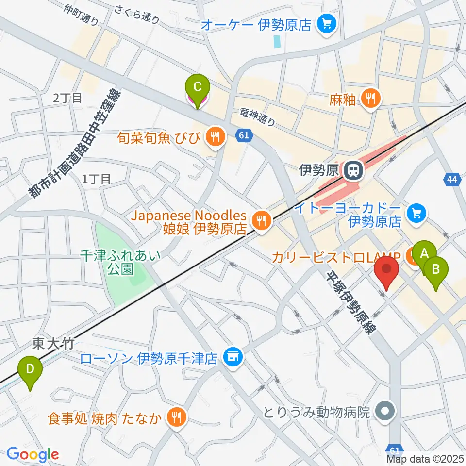 厚木楽器 アミ伊勢原周辺のホテル一覧地図
