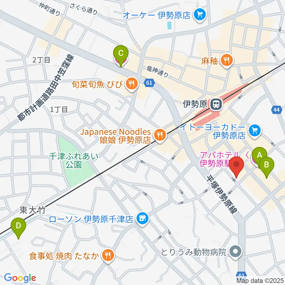 厚木楽器 アミ伊勢原周辺のホテル一覧地図
