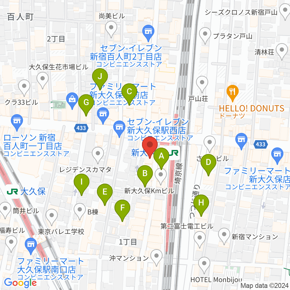 山野楽器ウインドクルー周辺のホテル一覧地図