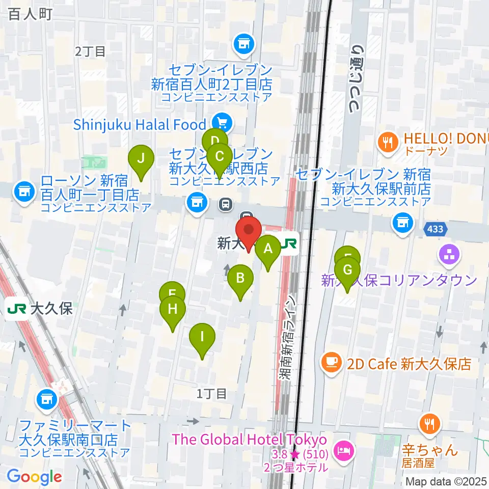 山野楽器ウインドクルー周辺のホテル一覧地図