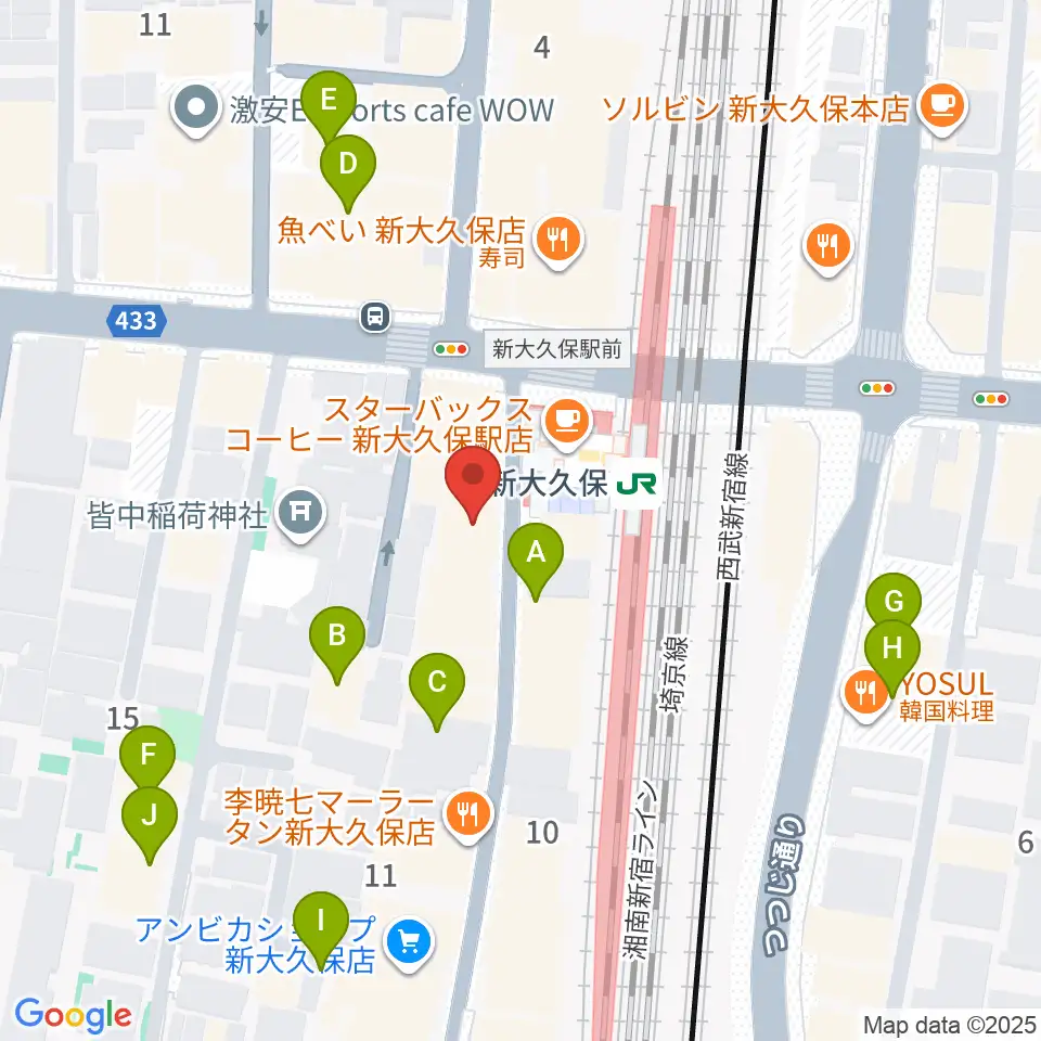 山野楽器ウインドクルー周辺のホテル一覧地図