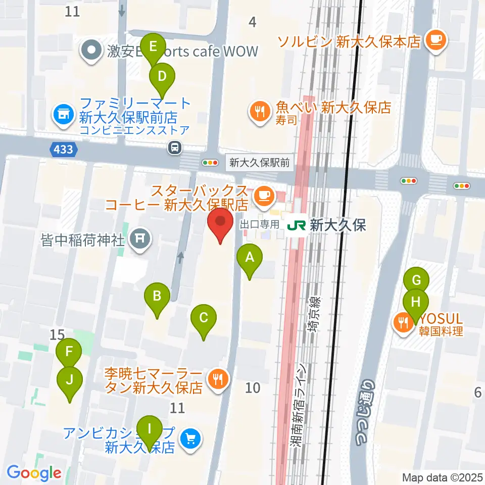 山野楽器ウインドクルー周辺のホテル一覧地図