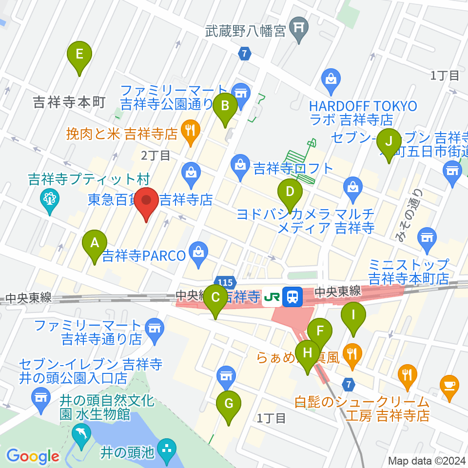 サウンドクルー吉祥寺周辺のホテル一覧地図