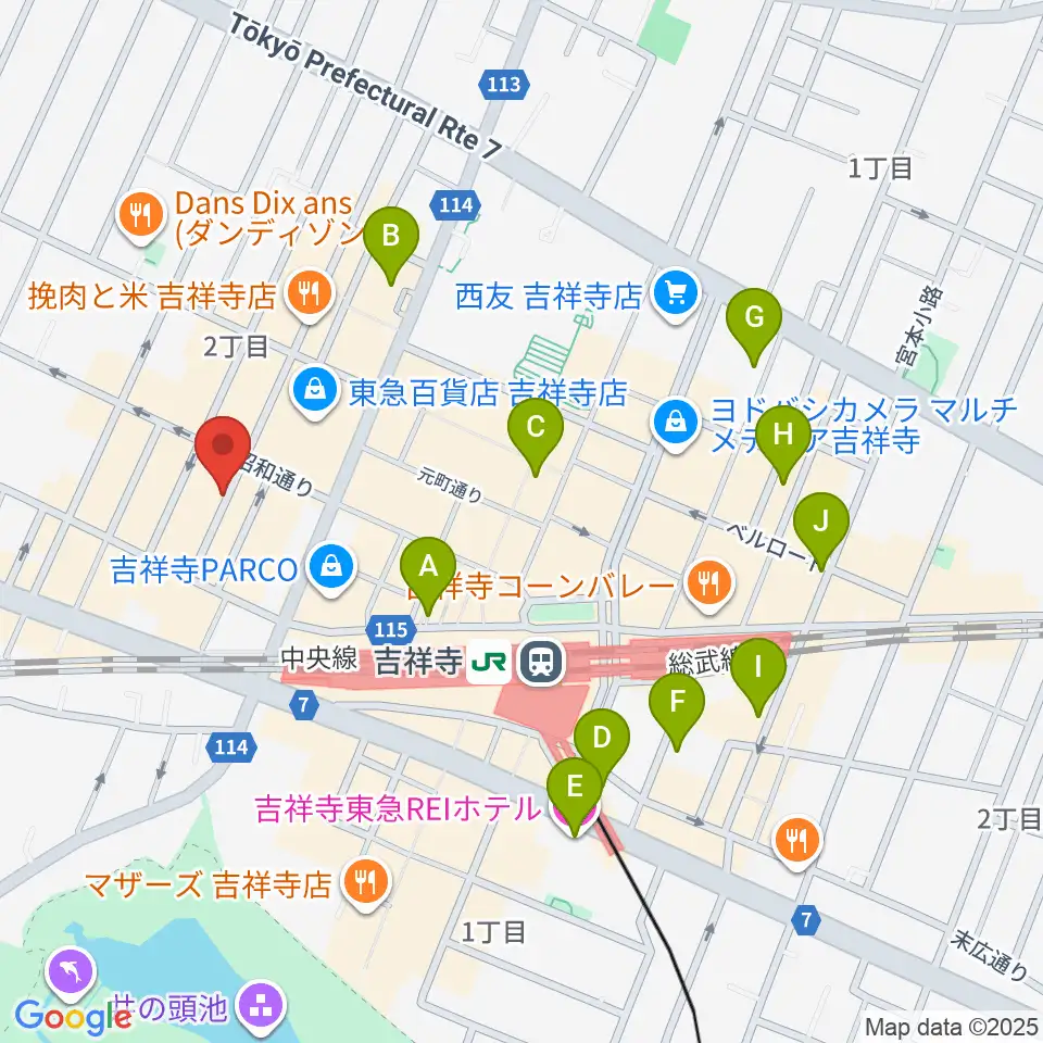 サウンドクルー吉祥寺周辺のホテル一覧地図