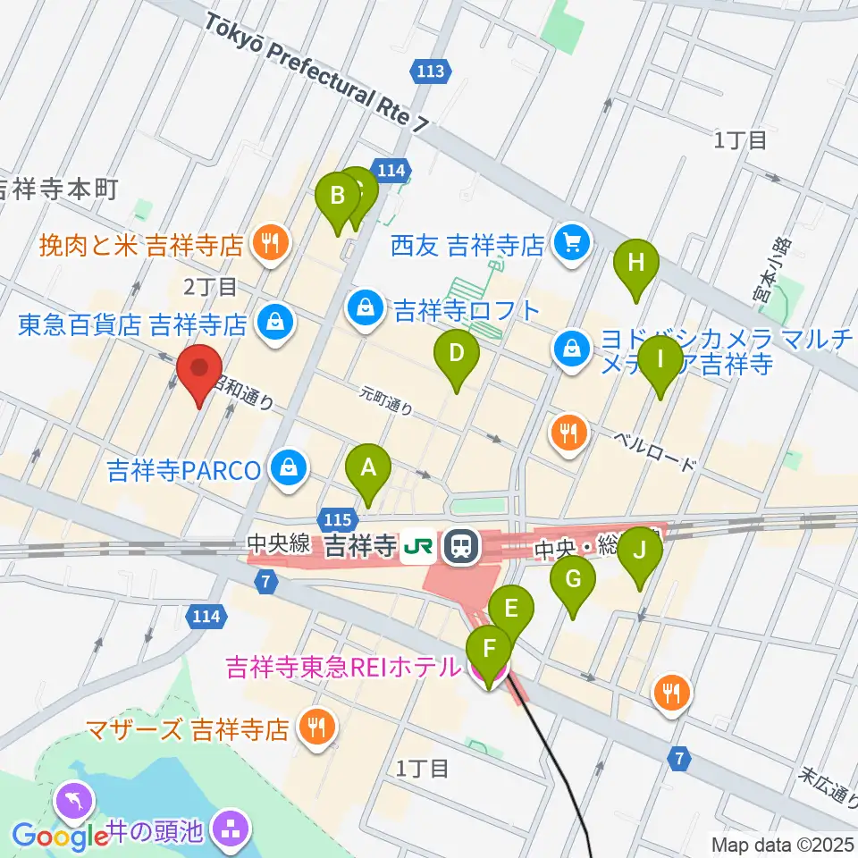 サウンドクルー吉祥寺周辺のホテル一覧地図