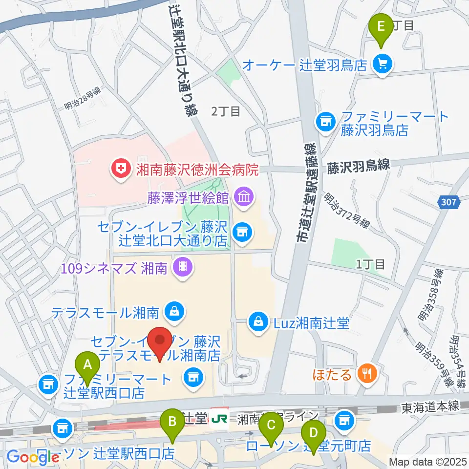 山野楽器 辻堂店周辺のホテル一覧地図