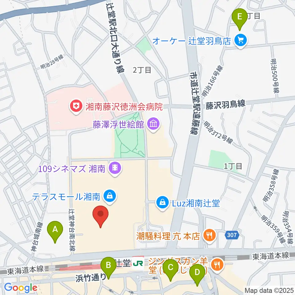 山野楽器 辻堂店周辺のホテル一覧地図