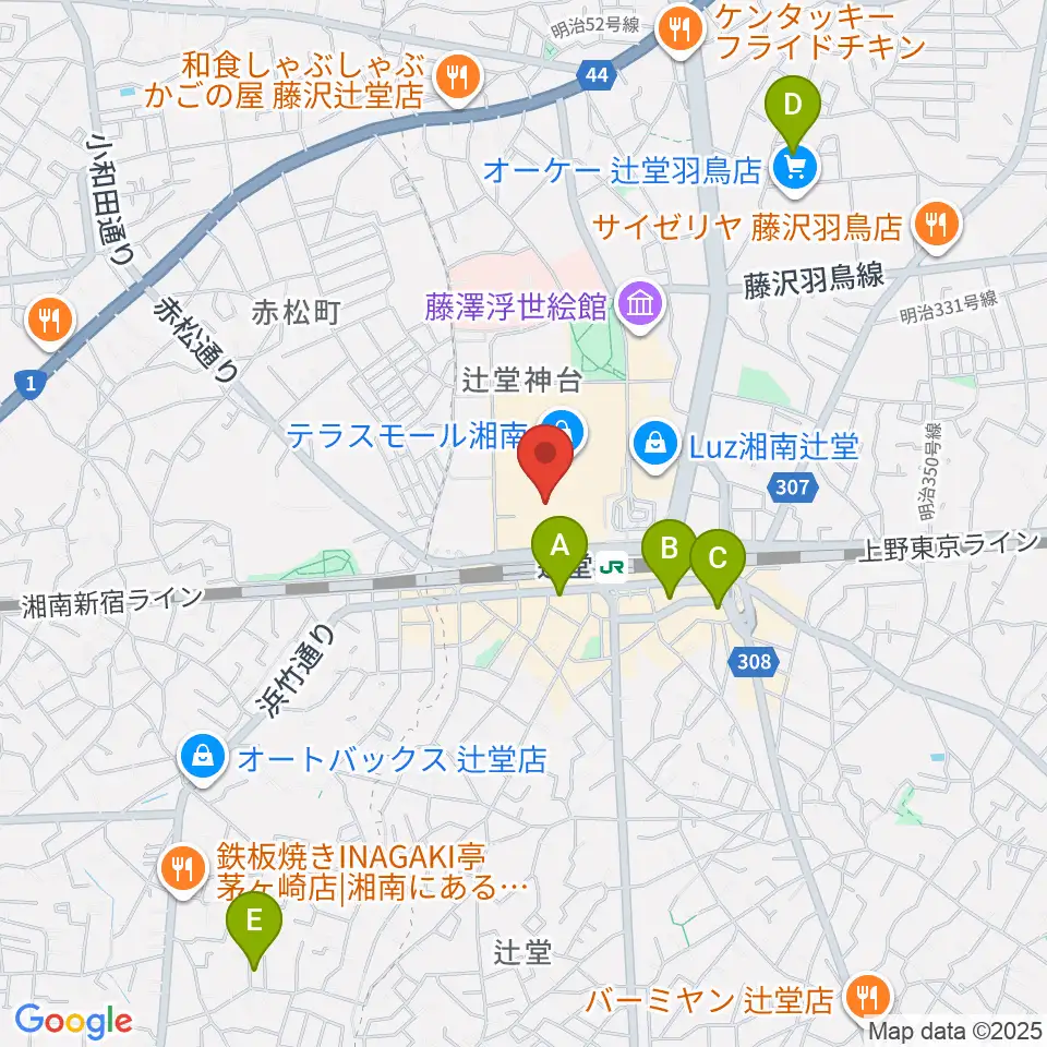 山野楽器 辻堂店周辺のホテル一覧地図