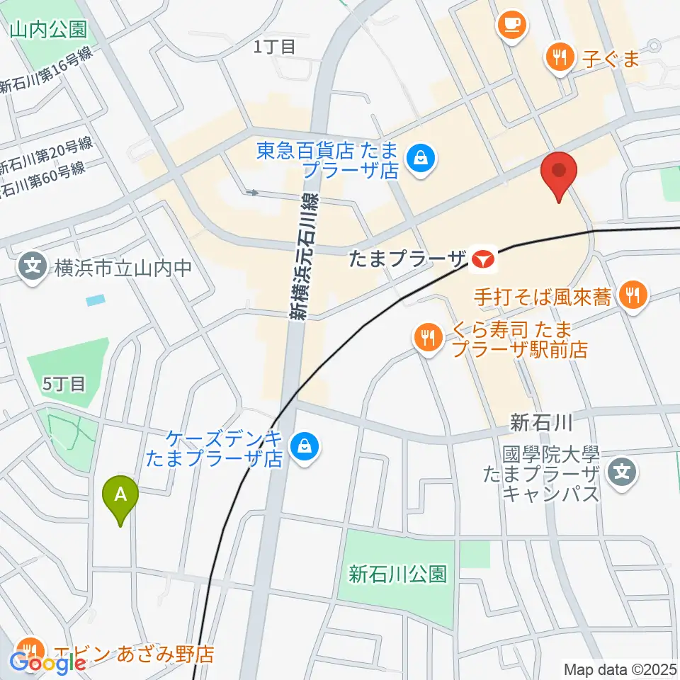 山野楽器 たまプラーザ テラス店周辺のホテル一覧地図