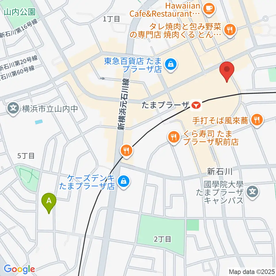 山野楽器 たまプラーザ テラス店周辺のホテル一覧地図