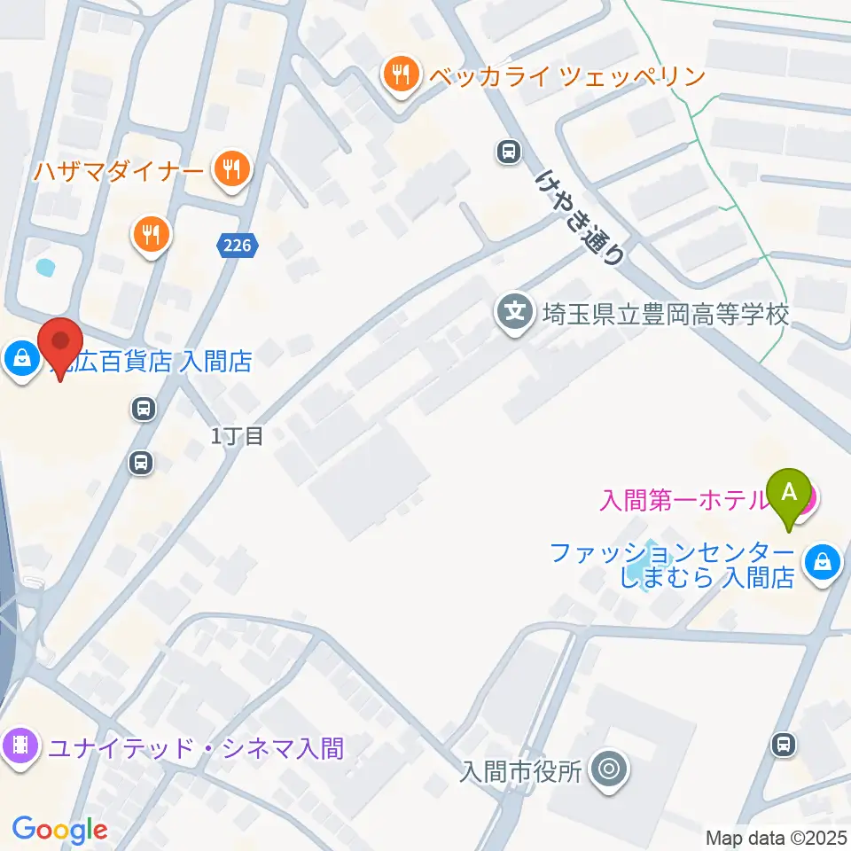 山野楽器 丸広入間店周辺のホテル一覧地図