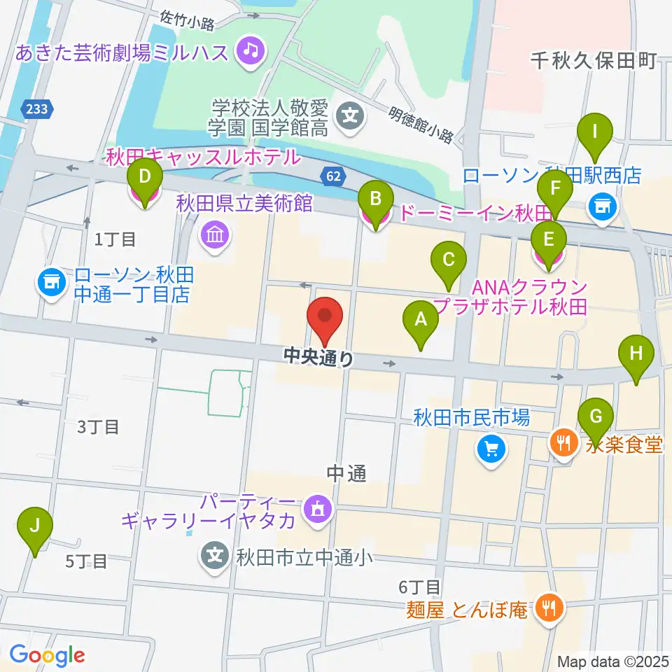 カワイ秋田ショップ周辺のホテル一覧地図