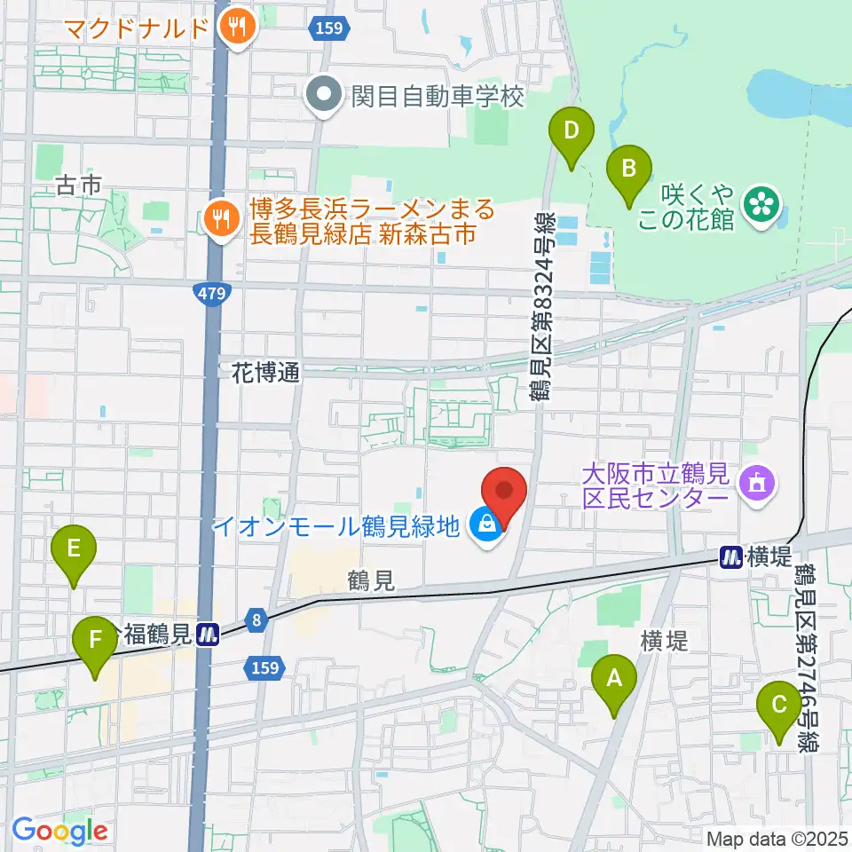 山野楽器 イオンモール鶴見緑地店周辺のホテル一覧地図