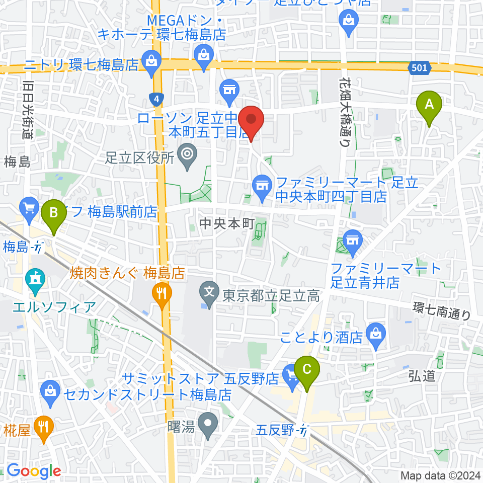 わたなべ音楽堂ベルネザール周辺のホテル一覧地図