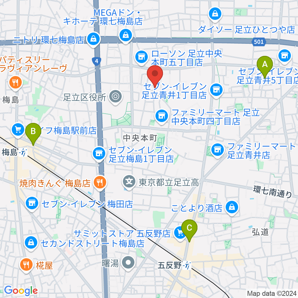 わたなべ音楽堂ベルネザール周辺のホテル一覧地図