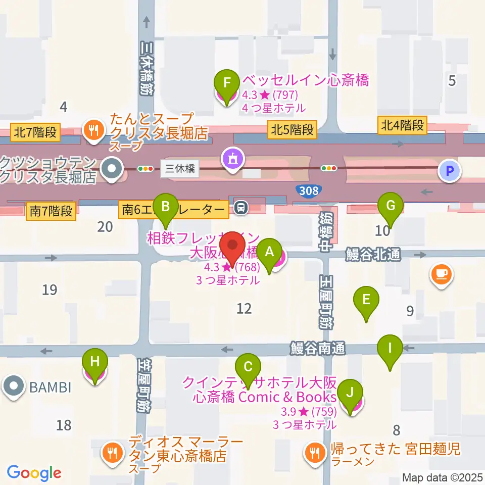 CONPASS周辺のホテル一覧地図