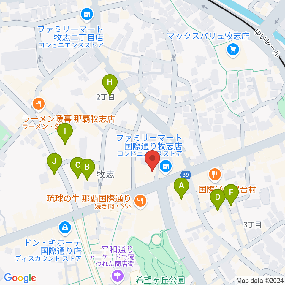 沖縄Output周辺のホテル一覧地図