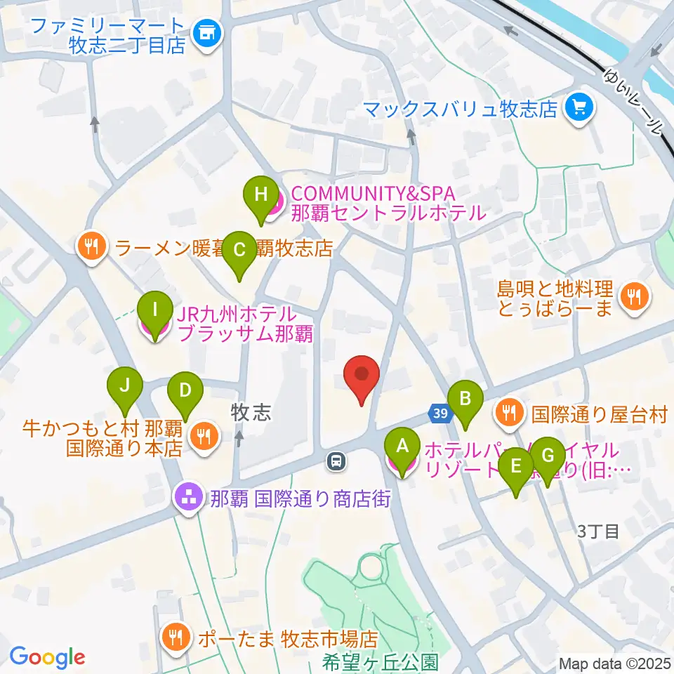 沖縄Output周辺のホテル一覧地図