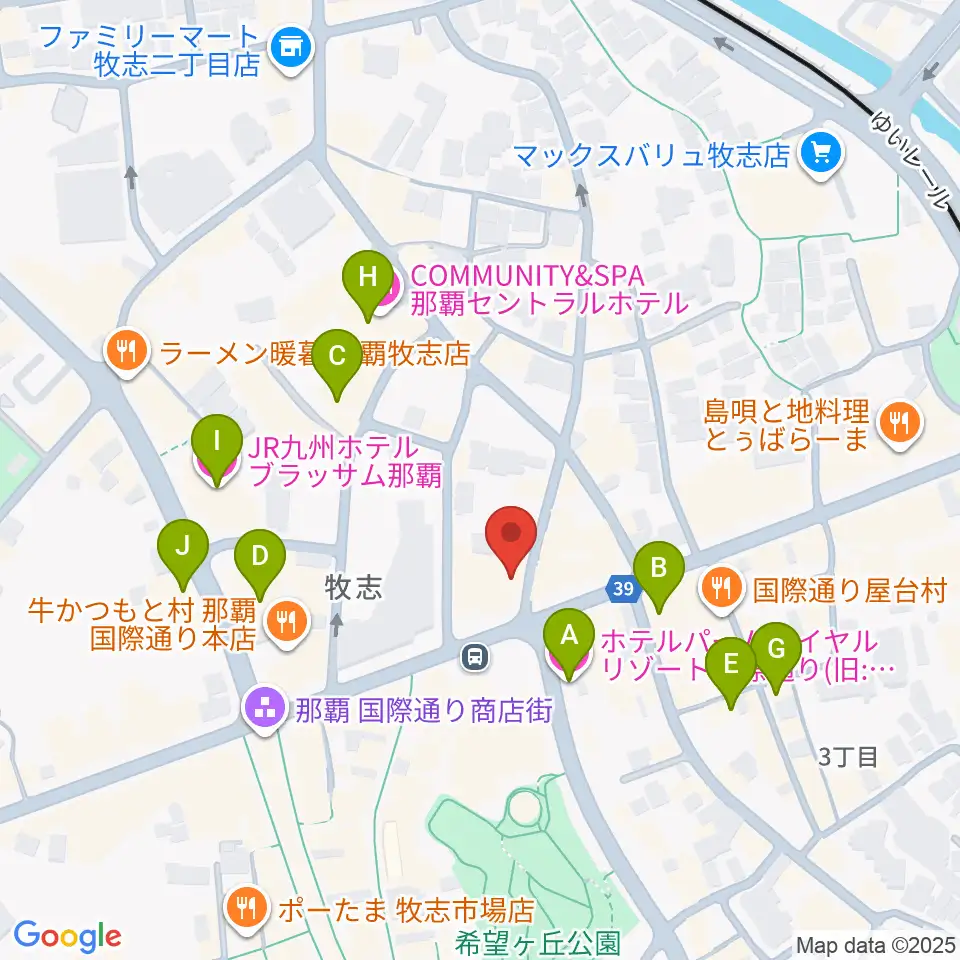 沖縄Output周辺のホテル一覧地図