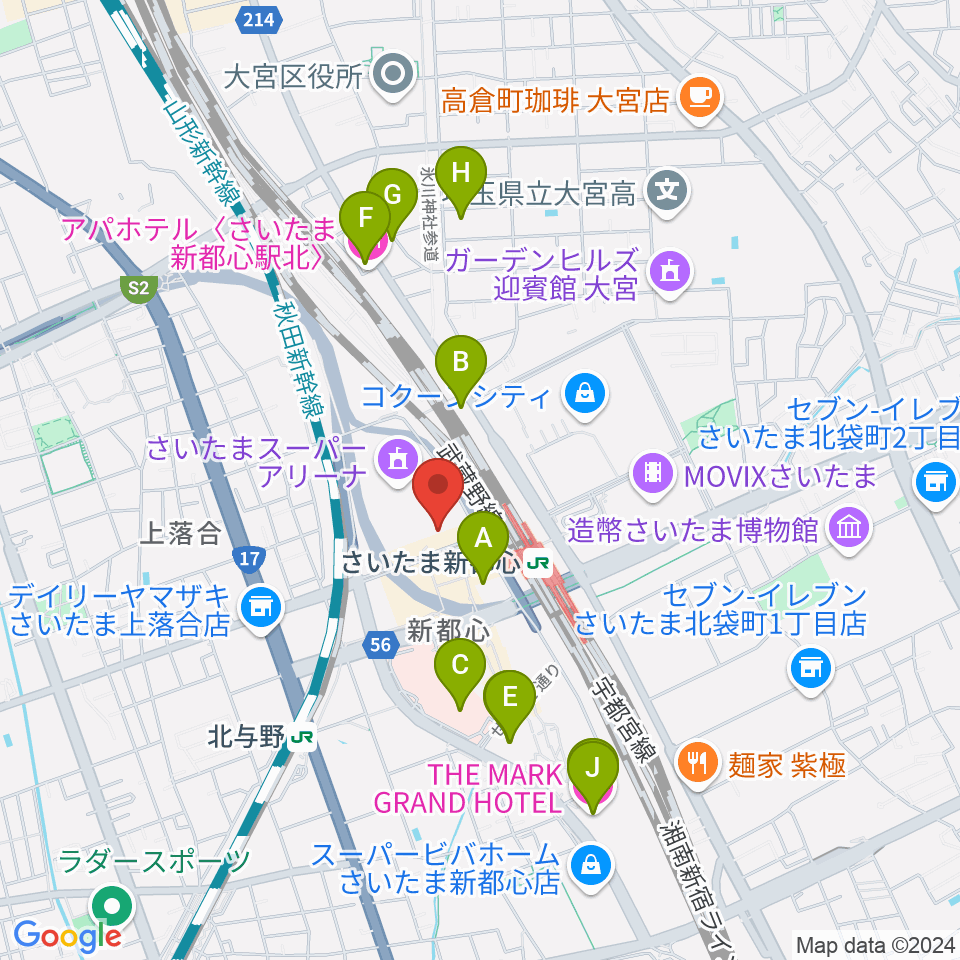 さいたまスーパーアリーナTOIRO周辺のホテル一覧地図