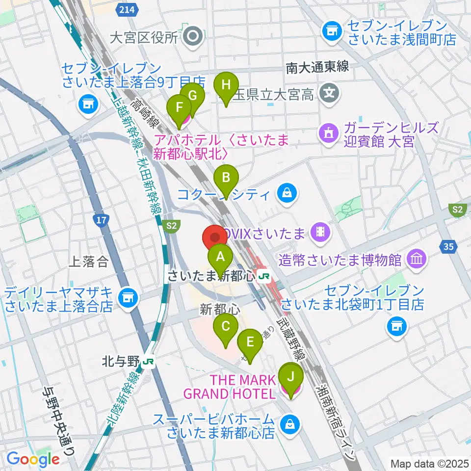 TOIRO周辺のホテル一覧地図