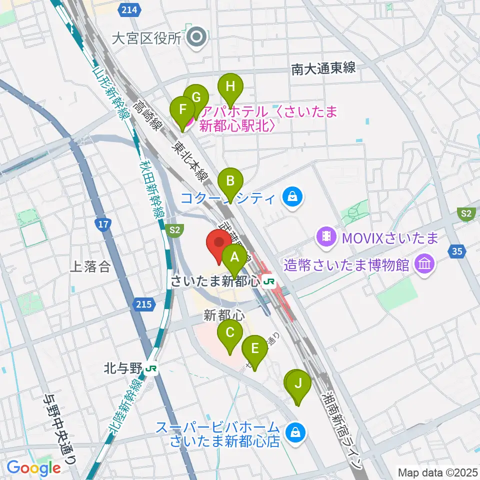 TOIRO周辺のホテル一覧地図