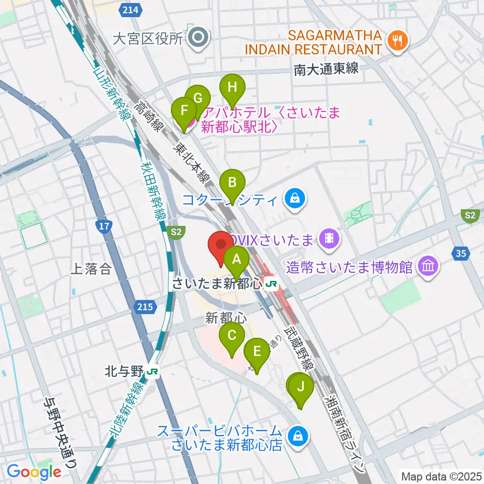 TOIRO周辺のホテル一覧地図