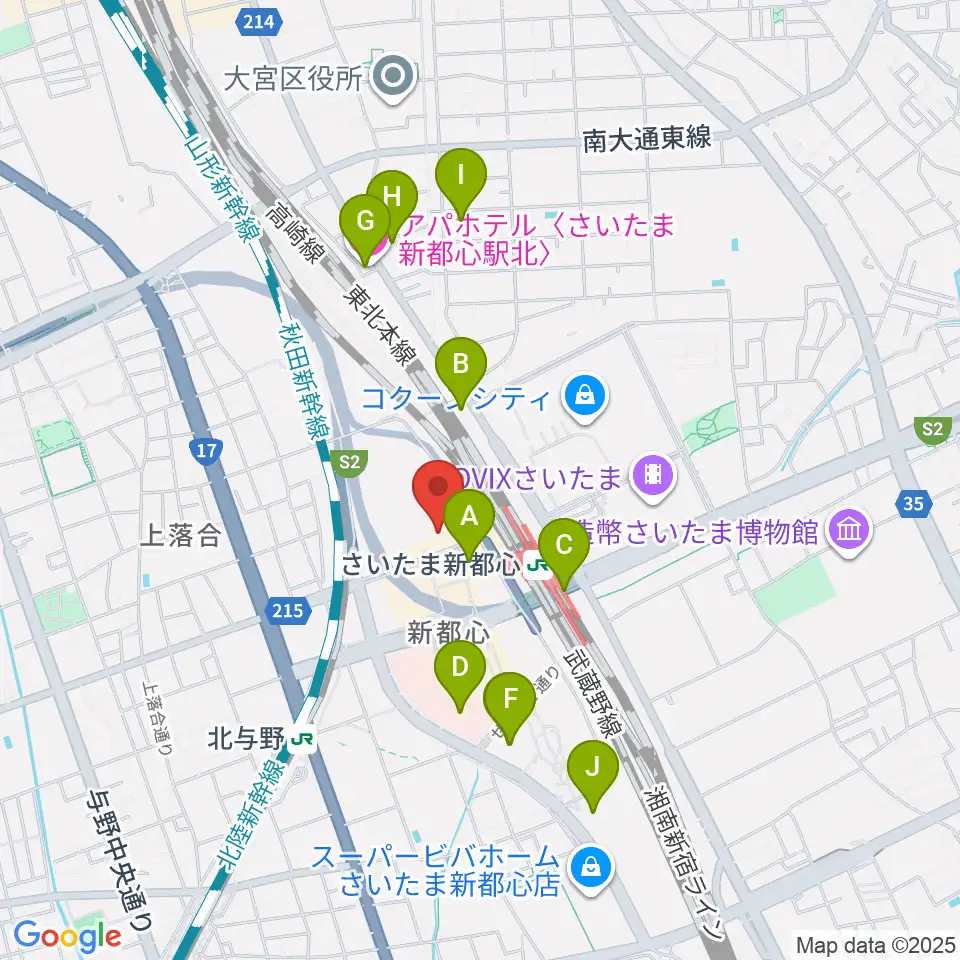 TOIRO周辺のホテル一覧地図