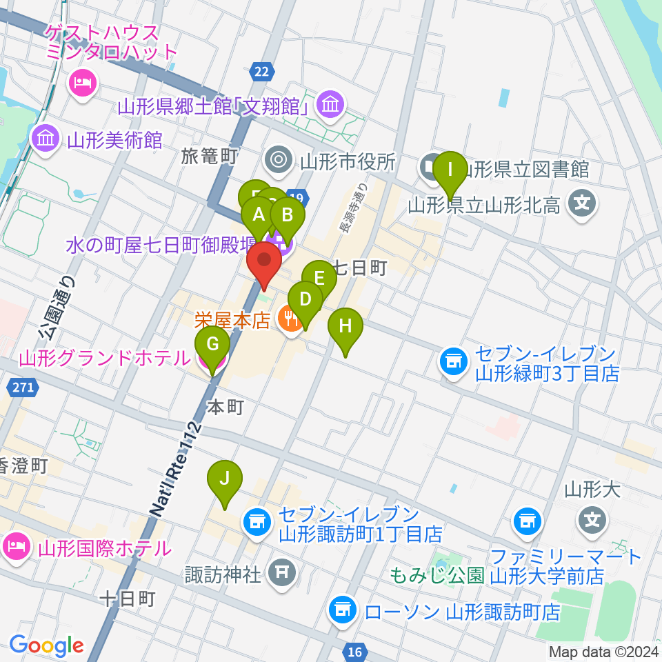 富岡本店周辺のホテル一覧地図