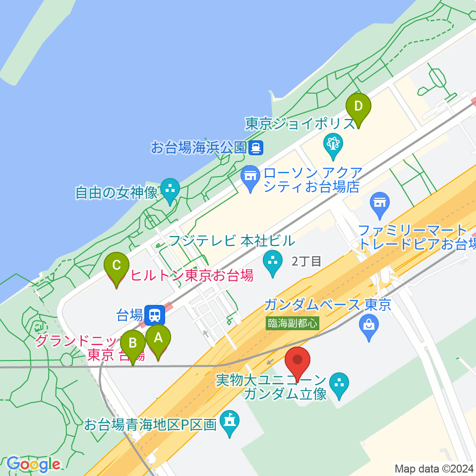 Zeppダイバーシティ東京周辺のホテル一覧地図