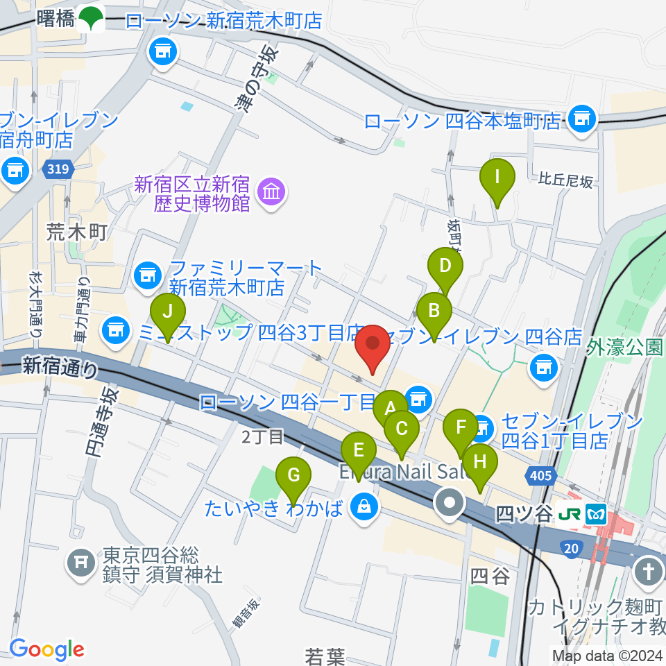 四ツ谷サウンドクリークドッポ周辺のホテル一覧地図