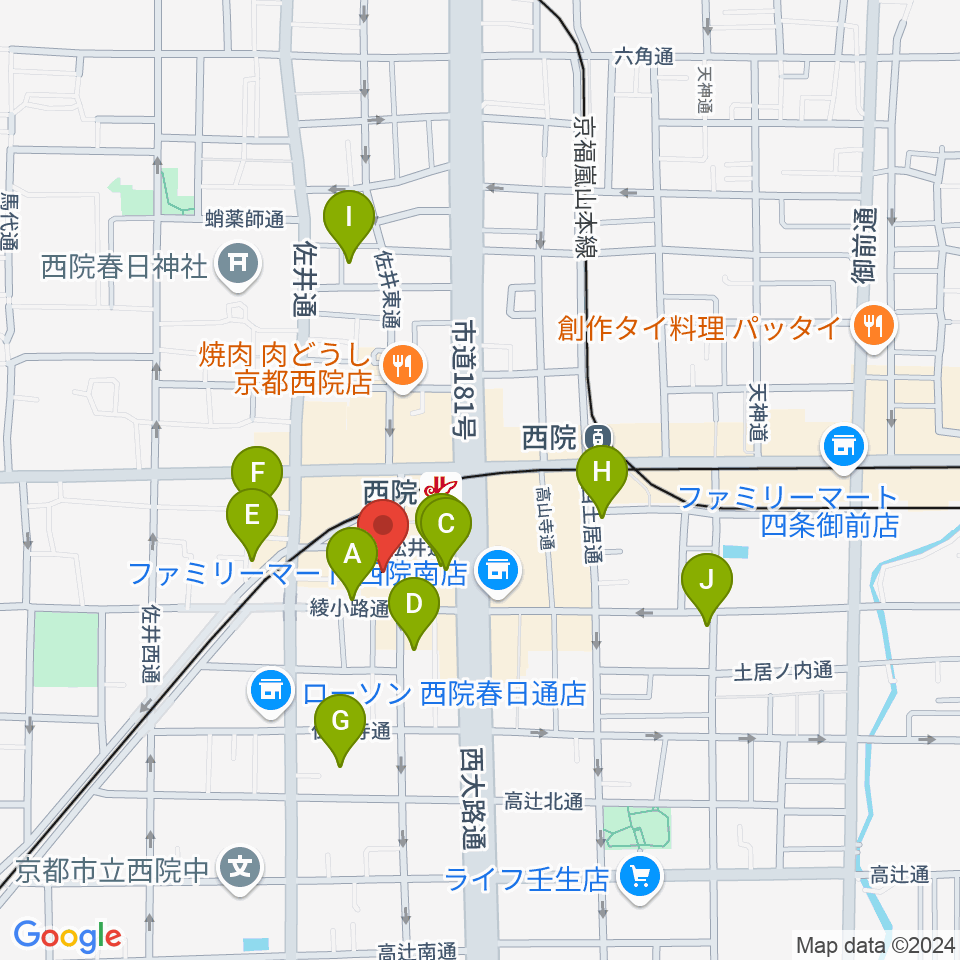 京都GATTACA周辺のホテル一覧地図