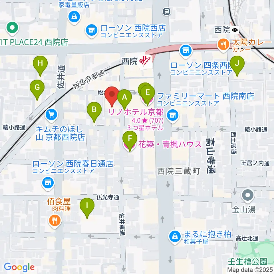 京都GATTACA周辺のホテル一覧地図