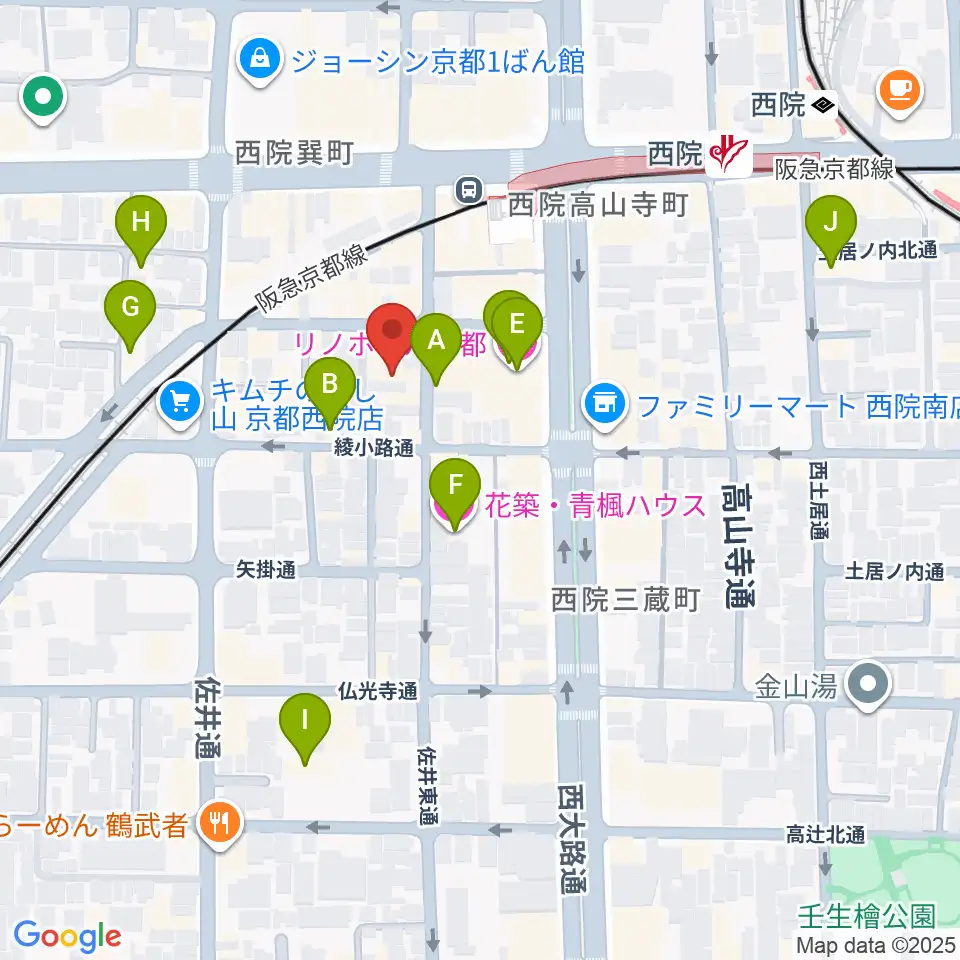 京都GATTACA周辺のホテル一覧地図