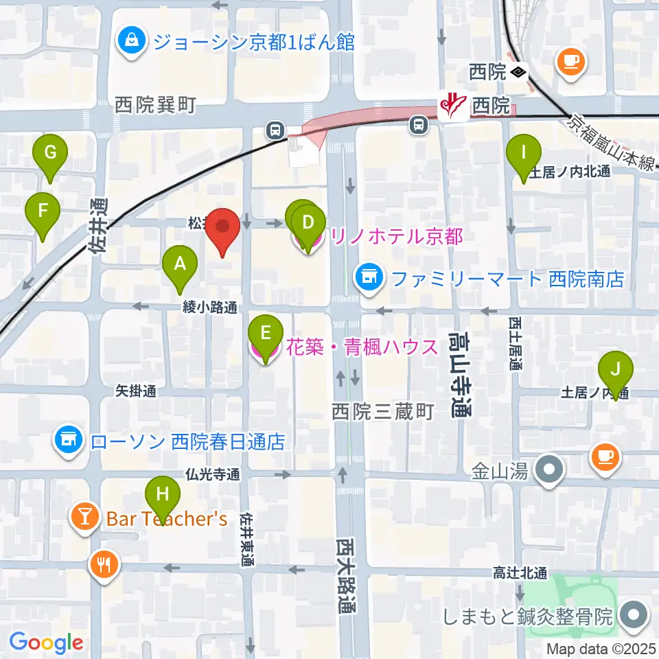 京都GATTACA周辺のホテル一覧地図
