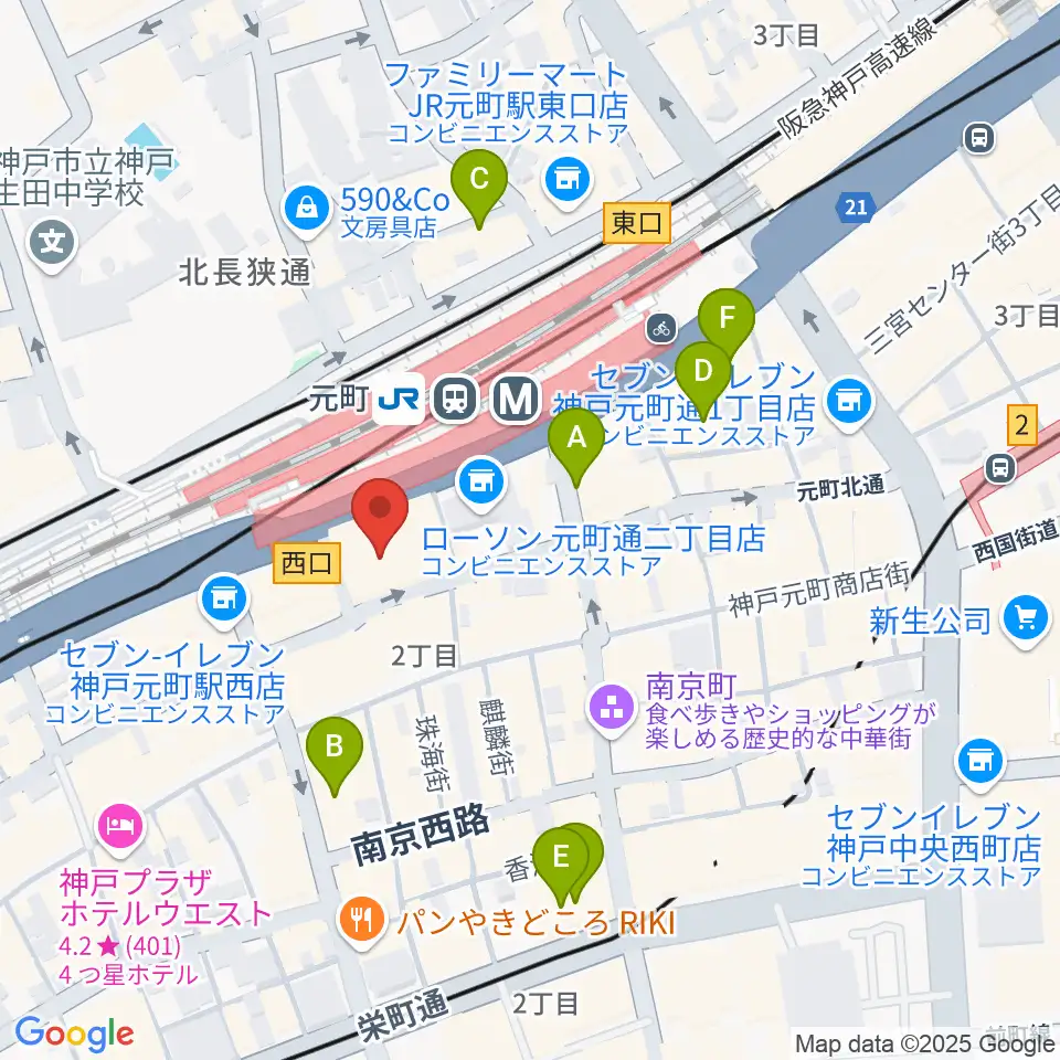 元町シアタージャジー周辺のホテル一覧地図