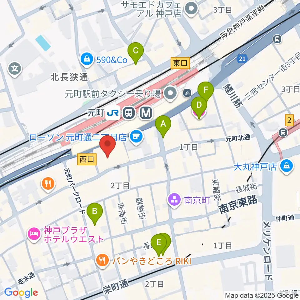 元町シアタージャジー周辺のホテル一覧地図