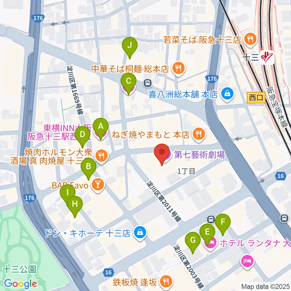 シアターセブン周辺のホテル一覧地図