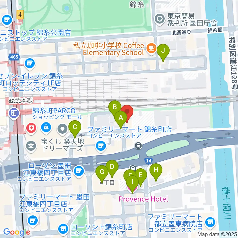 錦糸町rebirth周辺のホテル一覧地図