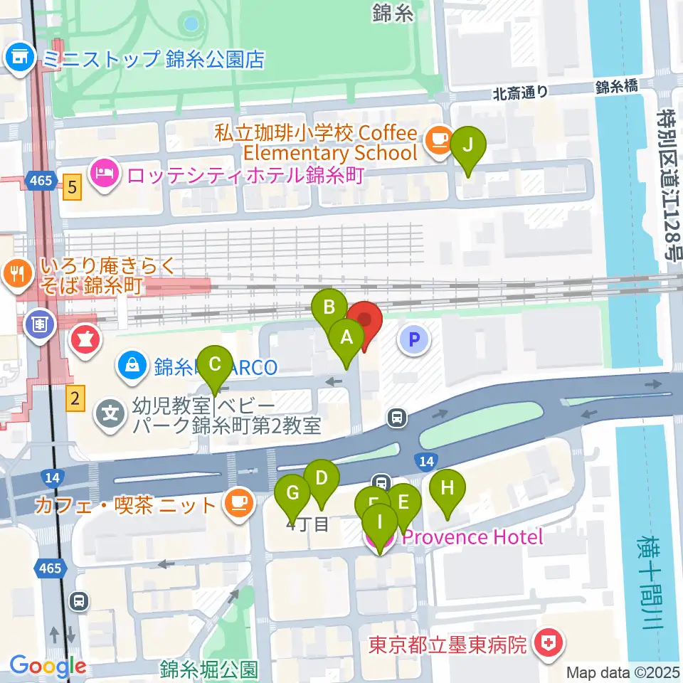 錦糸町rebirth周辺のホテル一覧地図