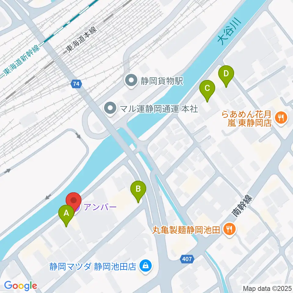 静岡UMBER周辺のホテル一覧地図