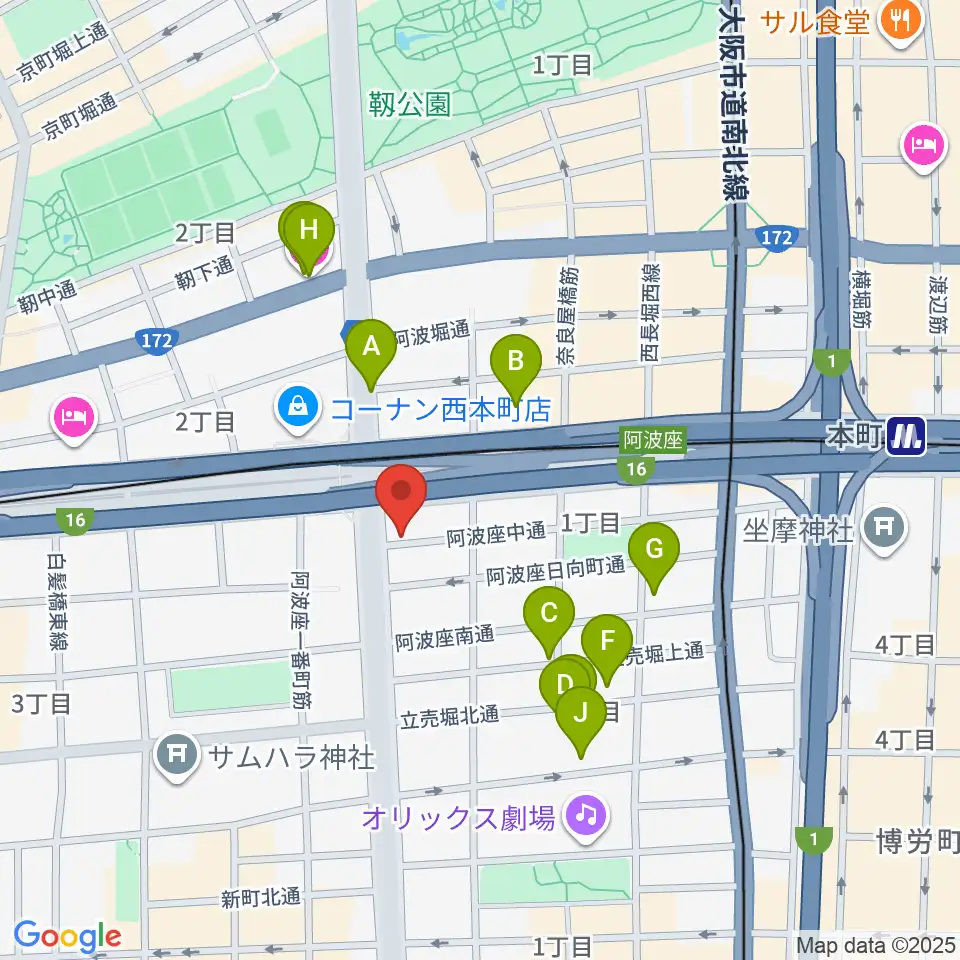阿波座BIG JACK周辺のホテル一覧地図
