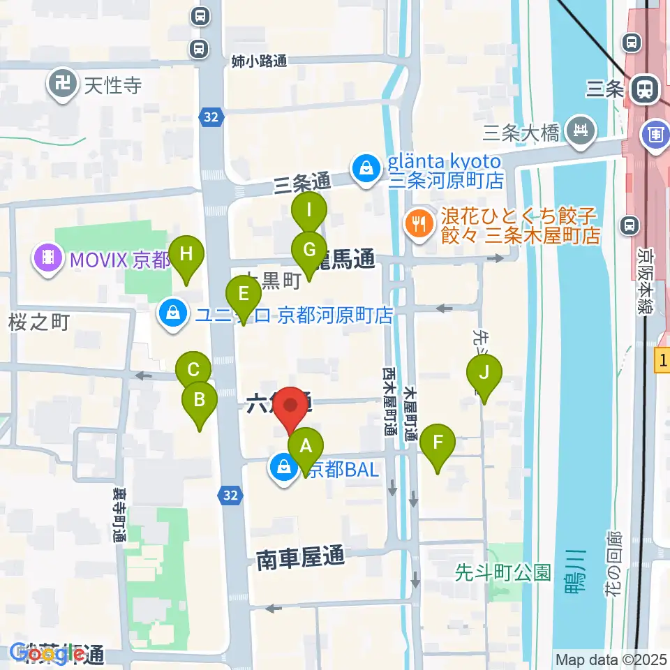 木屋町DEWEY周辺のホテル一覧地図