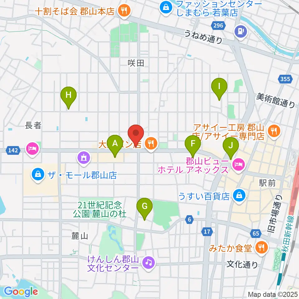 カワイ郡山ショップ周辺のホテル一覧地図
