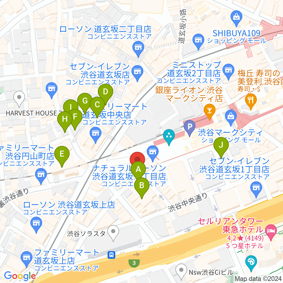 渋谷REX周辺のホテル一覧地図