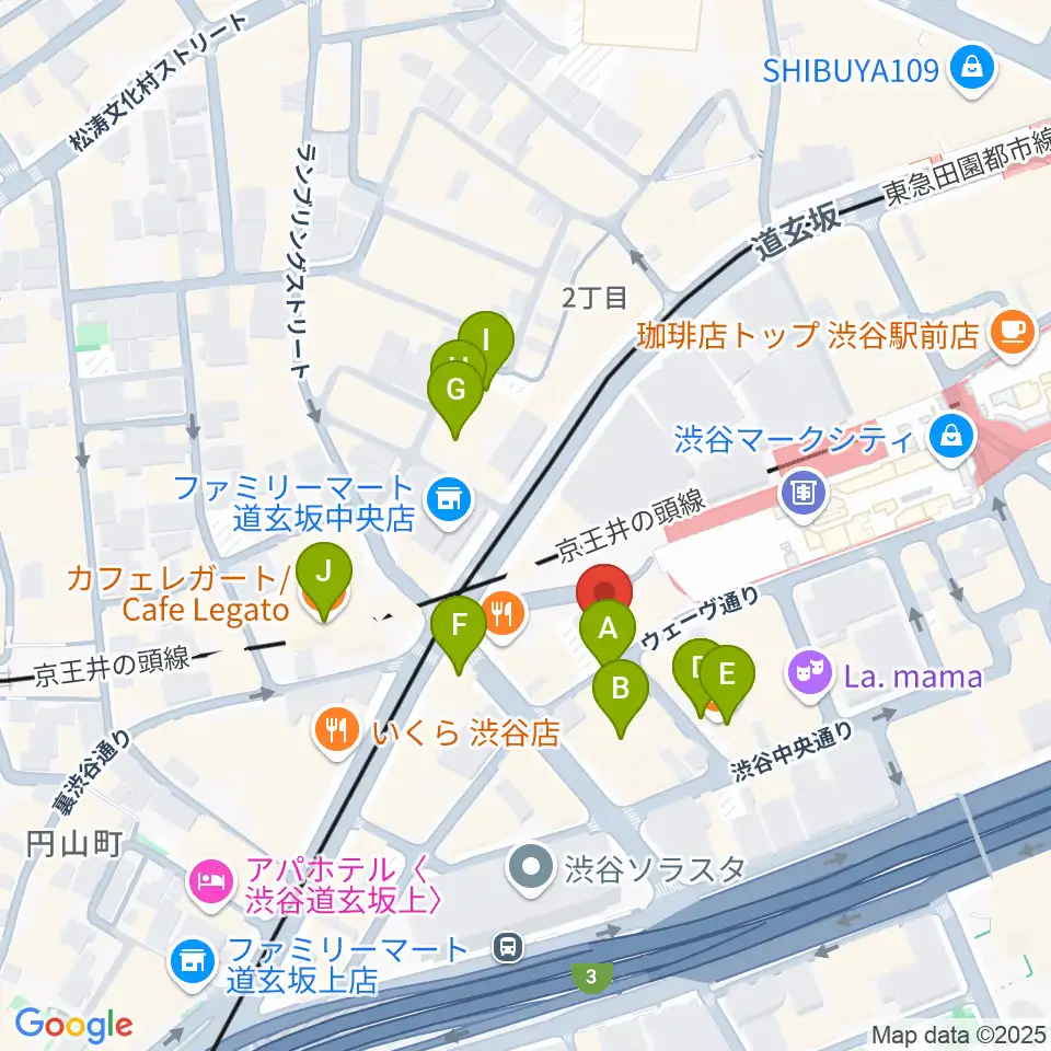 渋谷REX周辺のホテル一覧地図