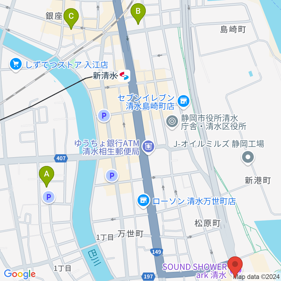 SOUND SHOWER ark周辺のホテル一覧地図