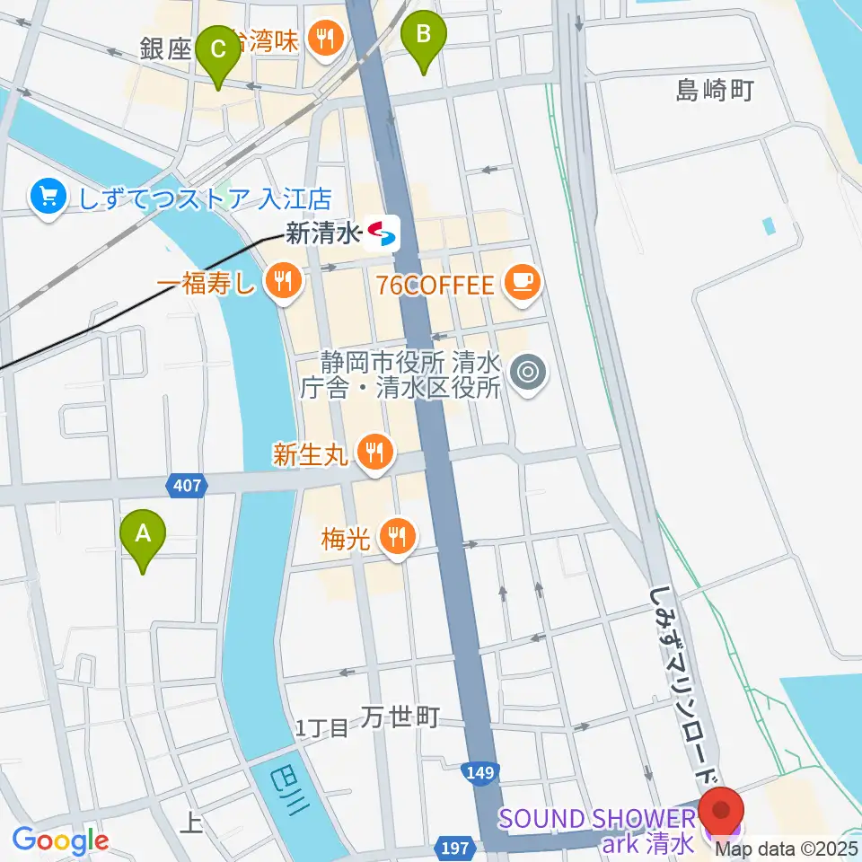 SOUND SHOWER ark周辺のホテル一覧地図