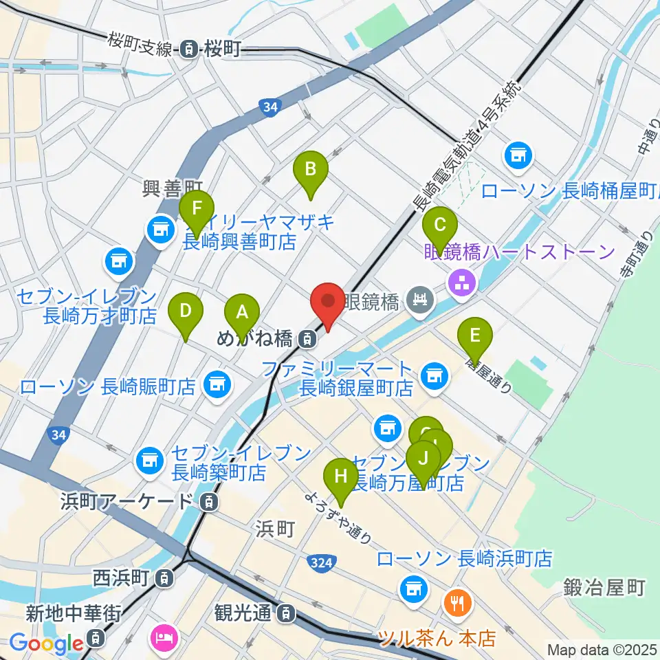 長崎DRUM Be-7周辺のホテル一覧地図